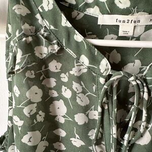 Fun 2 Fun Green Floral Tank Top